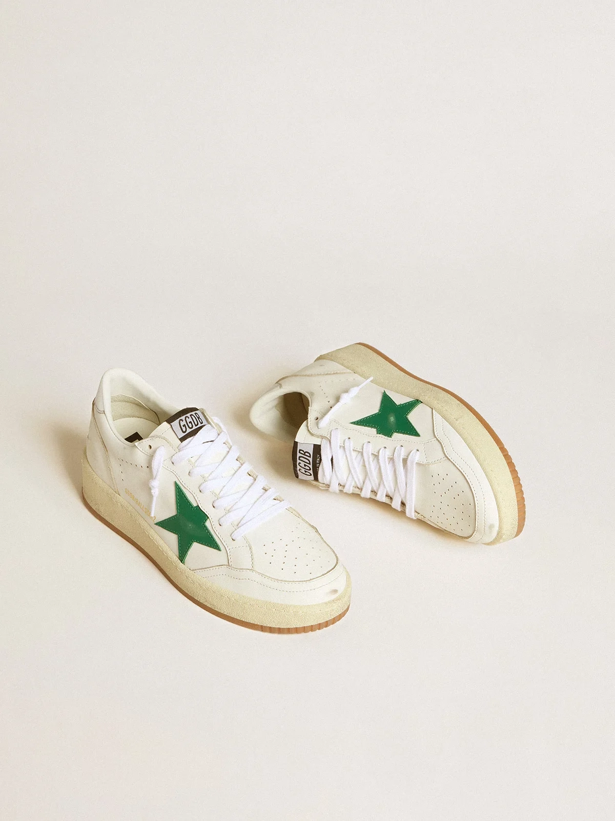 Womens Ball Star 2 with green leather star and metallic leather heel tab