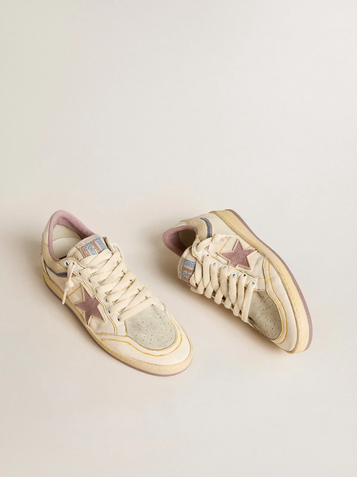 Womens Ball Star in nappa leather with mauve TPU star and leather heel tab